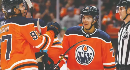  ?? IAN KUCERAK ?? The Oilers' Ethan Bear has played just 89 NHL games, but it was enough to get him signed to a two-year deal where both sides can find out what kind of player he will become.