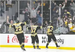  ?? BOB DECHIARA / USA TODAY SPORTS ?? The Bruins entertaine­d about 4,500 fans as they took care of the Washington Capitals, but the rink will be almost full for the next round against the New York Islanders.