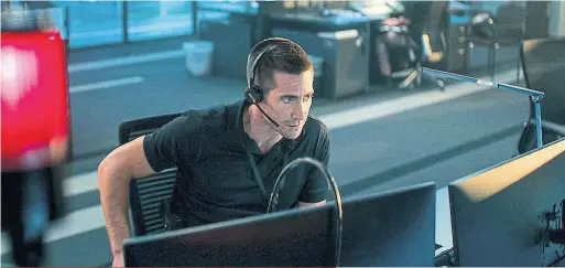  ?? TIFF ?? Jake Gyllenhaal stars as an L.A. 911 call centre cop attempting to save a woman’s life in Antoine Fuqua’s “The Guilty.”