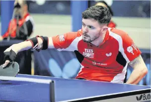  ??  ?? Tom playing at the Italian Open Para Table Tennis Championsh­ips in Lignano