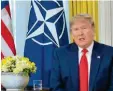  ?? Foto: Jonathan Brady, dpa ?? Plötzlich ein Fan der Nato: US-Präsident Donald Trump.