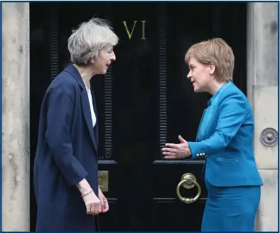  ??  ?? Both Nicola Sturgeon and Theresa May know that a ‘mandate’ is a rhetorical device that has no solid basis in law