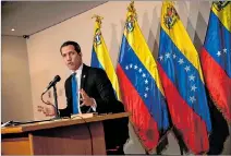  ?? RAYNER PEÑA / EFE ?? Postura. Juan Guaidó líder y opositor del gobierno de Nicolás Maduro.