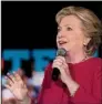  ?? AP/ANDREW HARNIK ?? Hillary Clinton, campaignin­g Tuesday at Broward College in Coconut Creek, Fla., made no mention of the Patient Protection and Affordable Care Act. Earlier, she repeated her vow to fix the law.