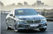  ?? ?? The new BMW 5 Series is officially on sale in SA and available as a convention­al 520d and full electric i5 M60 xDrive.