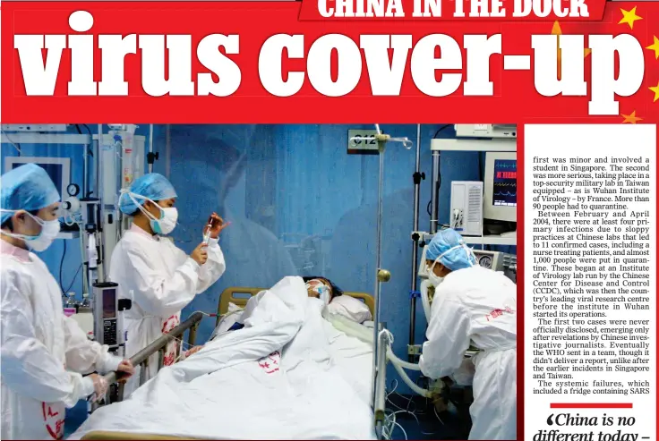  ??  ?? OMINOUS PREQUEL: Medics attend to a stricken SARS patient in a hospital in the city of Guangzhou, southern China, in April 2003