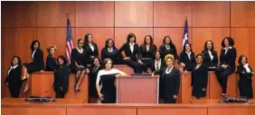  ?? CHRISTIN MCQUEEN/HARRIS COUNTY DEMOCRATIC PARTY VIA AP ?? A group of 19 African-American women, part of an effort dubbed the “Black Girl Magic” campaign, pose for a photo. It was the largest number of African-American women on any ballot in the history of Harris County, Texas, where Houston is located.