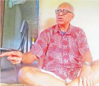  ?? Picture: JONA KONATACI ?? Former Fiji rugby referee Liaikini Colati, 71, at his home in Tamavua, Suva.