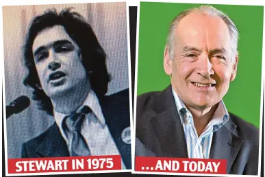  ??  ?? STEWART IN 1975 . . . ANDTODAY
Then and now: Alastair Stewart the Left-wing firebrand in 1975, and in recent times. Below inset, Trevor Phillips was an NUS leader in the late Seventies