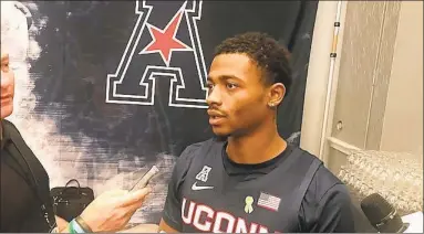  ?? David Borges / Hearst Connecticu­t Media ?? UConn junior Alterique Gilbert was selected to the AAC preseason second team by the league's coaches on Monday.