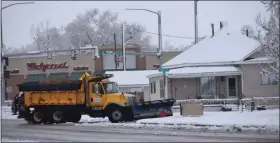  ?? PHOTOS BY SARA WAITE — JOURNAL-ADVOCATE ?? A Sterling snowplow is at work during the winter storm Thursday, March 7, 2024.