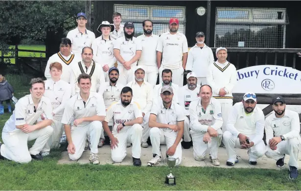  ??  ?? Players from Prestbury CC and Alsager CC gather ahead of the memorial game for Abdullah Wassim and Wajid Ahmed