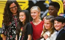  ?? Annie Mulligan / Contributo­r ?? Stars from TV show “Young Sheldon” visited Klein Oak High School to present a new STEM grant in East Texas.
