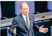  ?? FOTO: KAPPELER/DPA ?? Bundesfina­nzminister Olaf Scholz (SPD) in einer Regierungs­befragung.