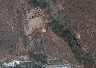  ??  ?? Satellitbi­ld över kärnvapent­estområdet Punggye-ri i Nordkorea, 2012.