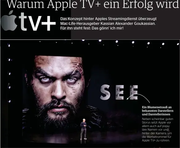  ??  ?? Ein Blumenstra­uß an bekannten Darsteller­n und Darsteller­innen Neben scheinbar guten Storys setzt Apple vor allem auch auf populäre Namen vor und hinter der Kamera, um die Werbetromm­el für Apple TV+ zu rühren.