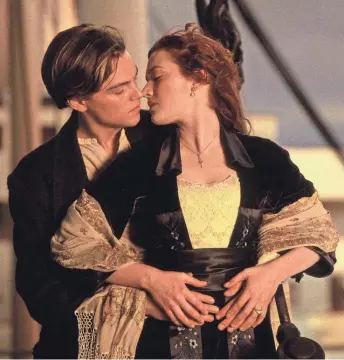  ?? MERIE WEISMILLER WALLACE/PARAMOUNT/FOX ?? Leonardo Dicaprio plays Jack and Kate Winslet is Rose in an iconic moment from "Titanic."