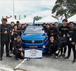  ??  ?? A nine-month effort pays off as the APU and APIIT team emerged as champs in the Proton DRB-Hicom Creative Car Challenge.