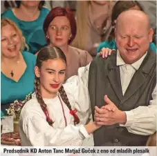  ?? ?? Predsednik KD Anton Tanc Matjaž Guček z eno od mladih plesalk