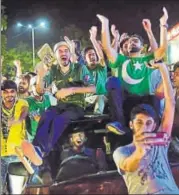  ?? AFP ?? People took to the streets in Islamabad after Pakistan thrashed India to lift their maiden Champions Trophy on Sunday.