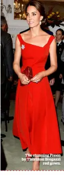  ??  ?? The stunning Preen by Thornton Bregazzi red gown.