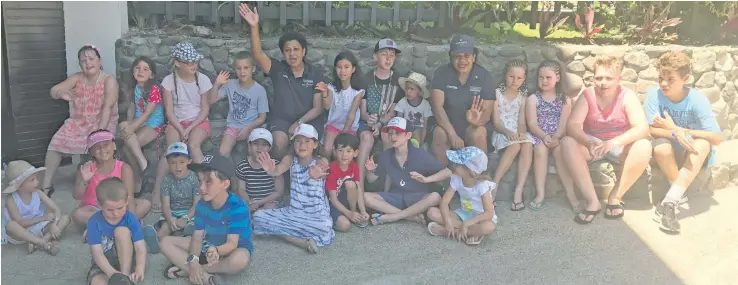  ?? Photo: Maraia Vula ?? Staff of Warwick Fiji with children at the resort on January 5, 2018.