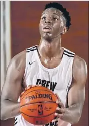  ?? Drew League ?? ONYEKA OKONGWU anchors USC’s 2019 recruiting class, ranked No. 6 in the nation by one website.