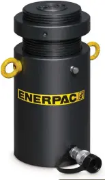  ??  ?? ENERPAC HTC CYLINDERS, WITH ADVANCED BEARING AND SEALING TECHNOLOGY, SIDE-LOAD TOLERANCE AND FEATURES SUCH AS MECHANICAL SECURING OF THE LOAD, CERTIFIED LIFTING EYES FOR SAFE HANDLING, OVERFLOW PORT AND SAFETY VALVE AND A COLLAR THREAD AND BASE MOUNTING HOLES FOR SECURELY ATTACHING THE LOAD.