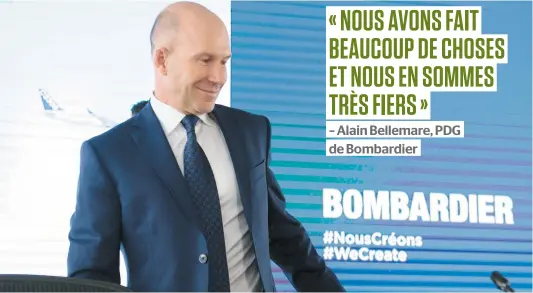  ?? PHOTO D’ARCHIVES, BEN PELOSSE ?? Le PDG de Bombardier, Alain Bellemare, lors de l’assemblée annuelle des actionnair­es de l’entreprise, en mai dernier, à Montréal.