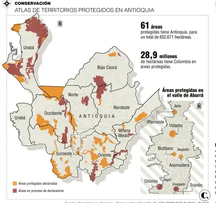  ?? Fuente: Corantioqu­ia, Cornare y Corpourabá. Infografía: EL COLOMBIANO © 2018. JR (N3) ??