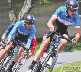  ?? Photo courtesy of Pedal Magazine ?? Jordan Cheyne of Kelowna driving the winning break at the Tour de Beauce.