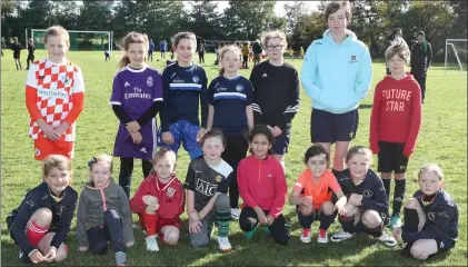  ??  ?? Girls enjoying the football tournament in Albion Rovers on Sunday.