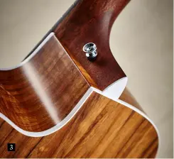  ??  ?? 3 The Martin’s Fishman Sonitone volume and tone (treble roll-off) controls are unobtrusiv­ely located on the inside edge of the soundhole The solid mutenye of the Martin represents a new direction for the company and its hue and pattern bring to mind...