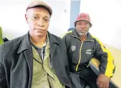  ?? Picture: LULAMILE FENI ?? NO ANSWERS: Slain Simphiwe Maqungo’s brother Siyabulela and his uncle Thandekile Maqungo after viewing his body.