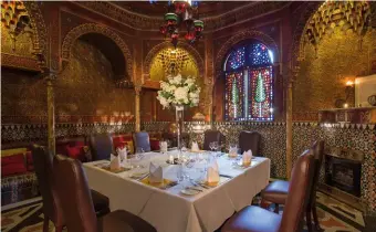  ??  ?? ABOVE Imagine you are in Moorish Andalusia when you book the Alhambra Room for private dining