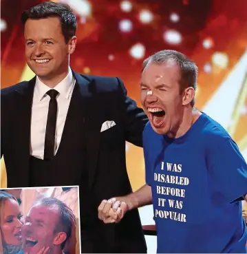  ??  ?? Winner: Lee Ridley with Dec last night and, inset, Amanda