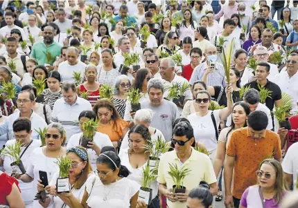  ?? | Foto de Jeisson Gutiérrez ?? Los feligreses se dieron cita en la Catedral maría Reina donde llevaron plantas vivas.