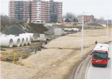  ?? ERROL MCGIHON ?? Work underway on Stage 2 LRT near Lincoln Fields Station: Mayor Jim Watson says the transit project and major city roadwork are excluded from new provincial restrictio­ns.