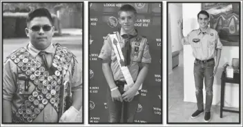  ?? LOANED PHOTO ?? LOCAL BOY SCOUTS Reuben Herrera, Jayden Anderson, and Yeriel Ortiz recently earned their Eagle Scout awards.