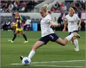  ?? PHOTO BY RAUL ROMERO JR. ?? Jenna Nighswonge­r and the USWNT will face top-seeded Canada in the CONCACAF Gold Cup semifinals today.