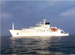  ??  ?? In this undated file photo released by the US Navy Visual News Service, the USNS Bowditch, a T-AGS 60 Class Oceanograp­hic Survey Ship, sails in open water. — AP