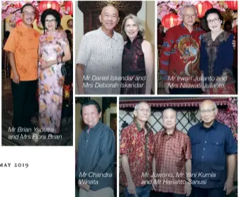  ??  ?? Mr Brian Yaputra and Mrs Flora Brian Mr Daniel Iskandar and Mrs Deborah Iskandar Mr Chandra Winata Mr Irwan Julianto and Mrs Nilawati Julianto Mr Juwono, Mr Yani Kurnia and Mr Harianto Sanusi