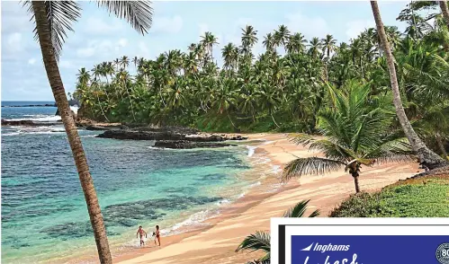  ??  ?? Sublime: São Tomé’s sweeping shoreline and (below) cacao pods