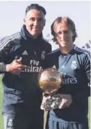  ?? CORTESÍA ?? Navas con su compañero y Balón de Oro 2018, Luka Modric.