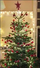  ??  ?? FIR THE MANY: Jeremy Corbyn’s Christmas tree, complete with red star