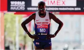  ??  ?? Mo Farah finished eighth at the 2014 London Marathon. Photograph: Paul Harding/ Action Images