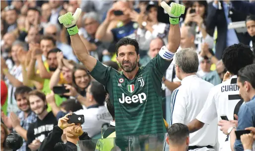  ?? AFP ?? Gianluigi Buffon reacts as he leaves the pitch in his last game with Juventus during the Italian Serie A match against Verona at the Allianz Stadium in Turin. —