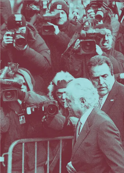  ?? MARIO TAMA / GETTY IMAGES FILES ?? Financier Bernard Madoff enters Manhattan Federal court on March 12, 2009 in New York City. On that day, he pleaded guilty to numerous felony charges brought by prosecutor­s on financial misdoings.