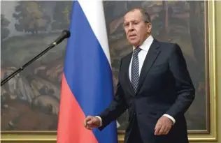  ?? YURI KADOBNOV/ AFP/ GETTY IMAGES ?? After two dozen countries, including the United States, expelled more than 150 Russian diplomats, Russian Foreign Minister Sergey Lavrov said that Russia would respond in kind.