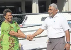  ?? Photo: Ministry of Education ?? Director for National Substances Abuse Advisory Services Manoa Senikarawa (right), with Vutia District School manageress Lanieta Tubuna.